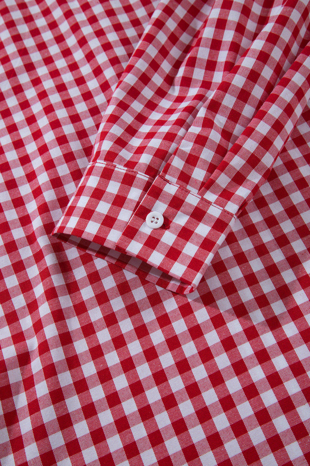 Red Plaid V Neck Long Sleeve Tunic Loose Fit Plus Size Shirt