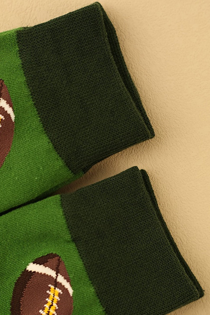 Mittellange Socken mit Rugby-Football-Print