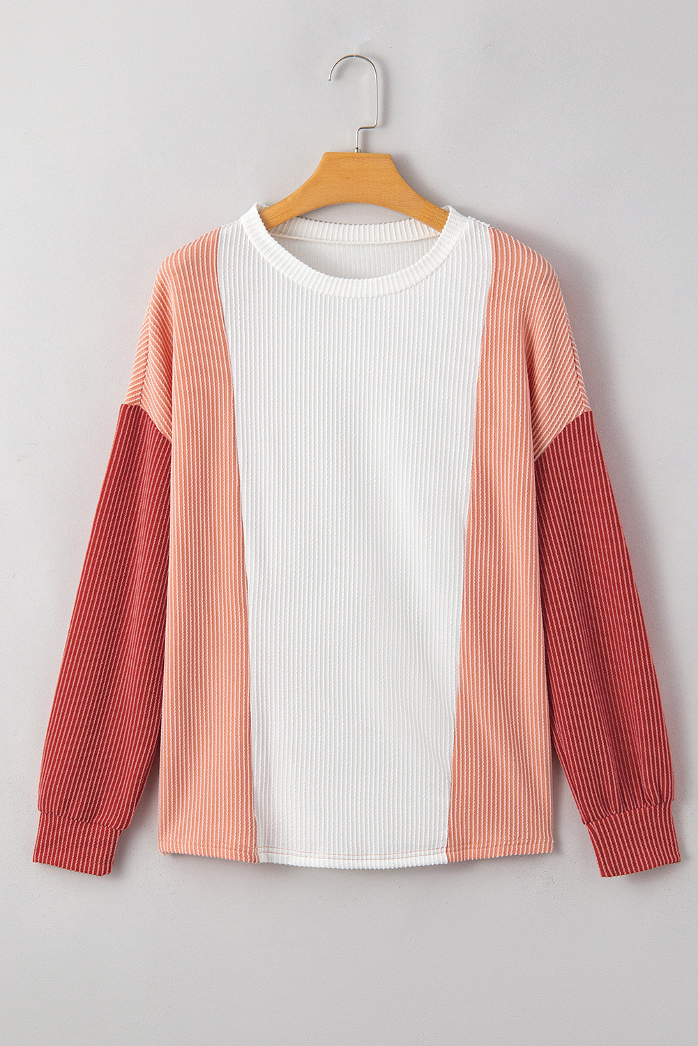 Color Block Corded Long Sleeve Top
