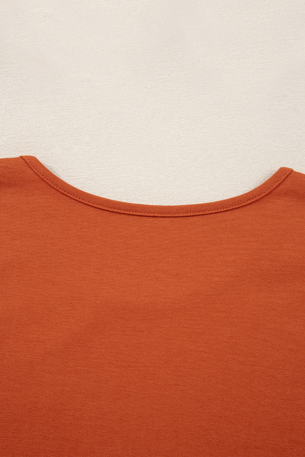 Red Clay  Asymmetric Seam Detail Solid Color Long Sleeve Top