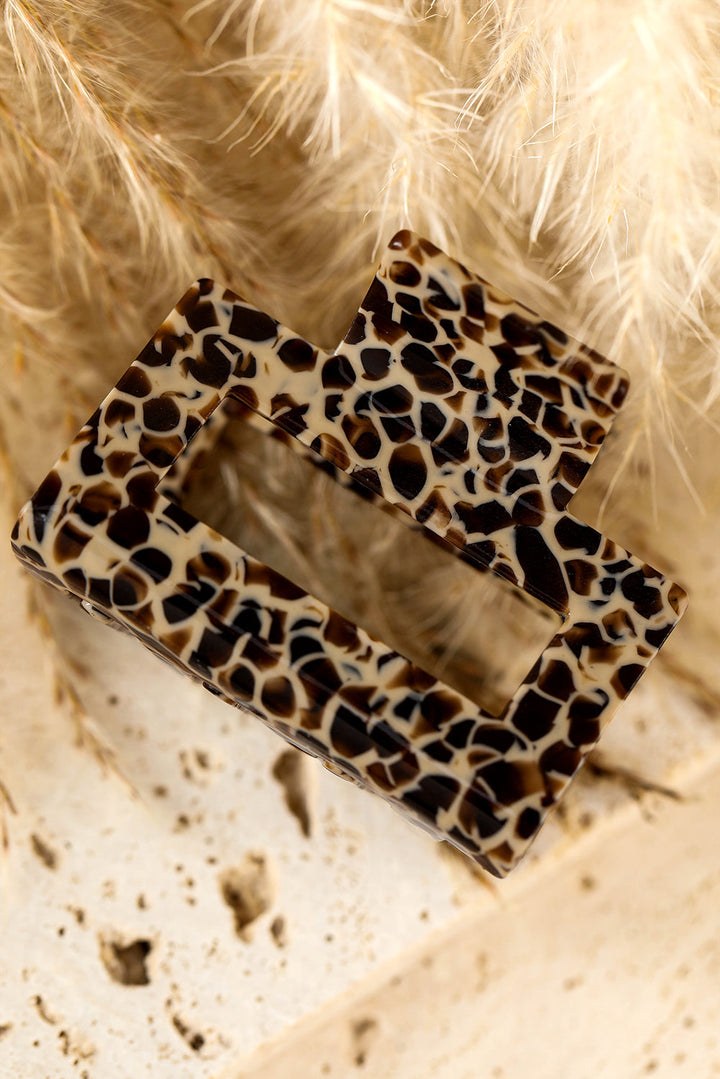 Leopard Print Cutout Square Claw Clip