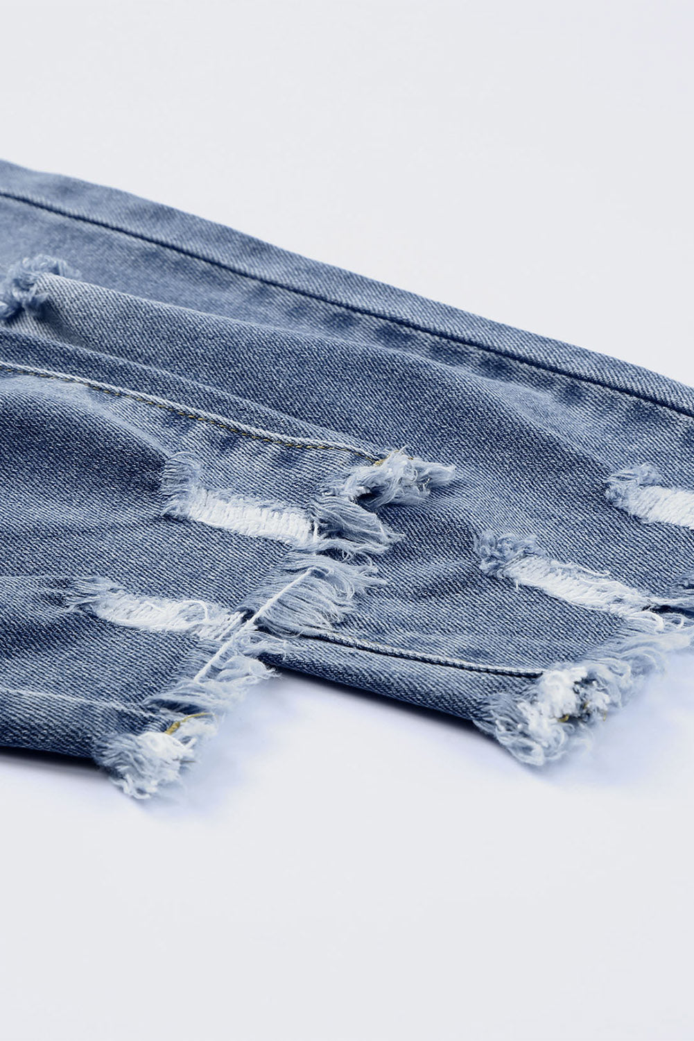 Sky Blue Skinny Distressed Capri Jeans