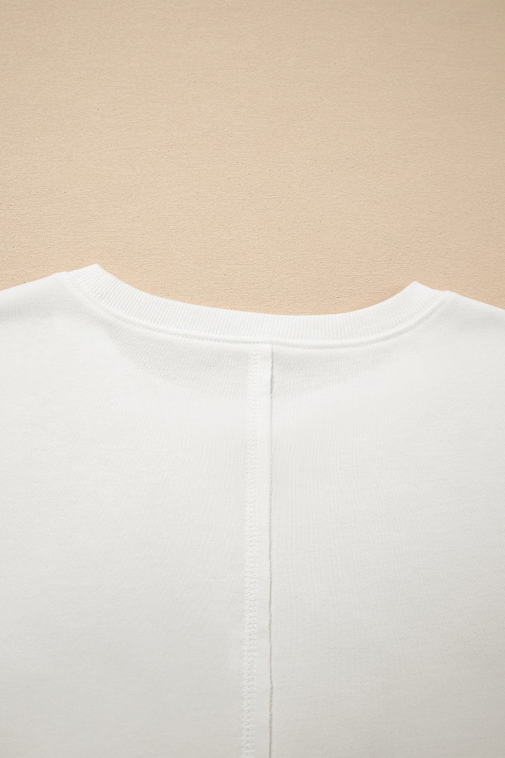 White Exposed Seam Detail Color Block Patch Pocket Drop Shoulder Sweatshirt