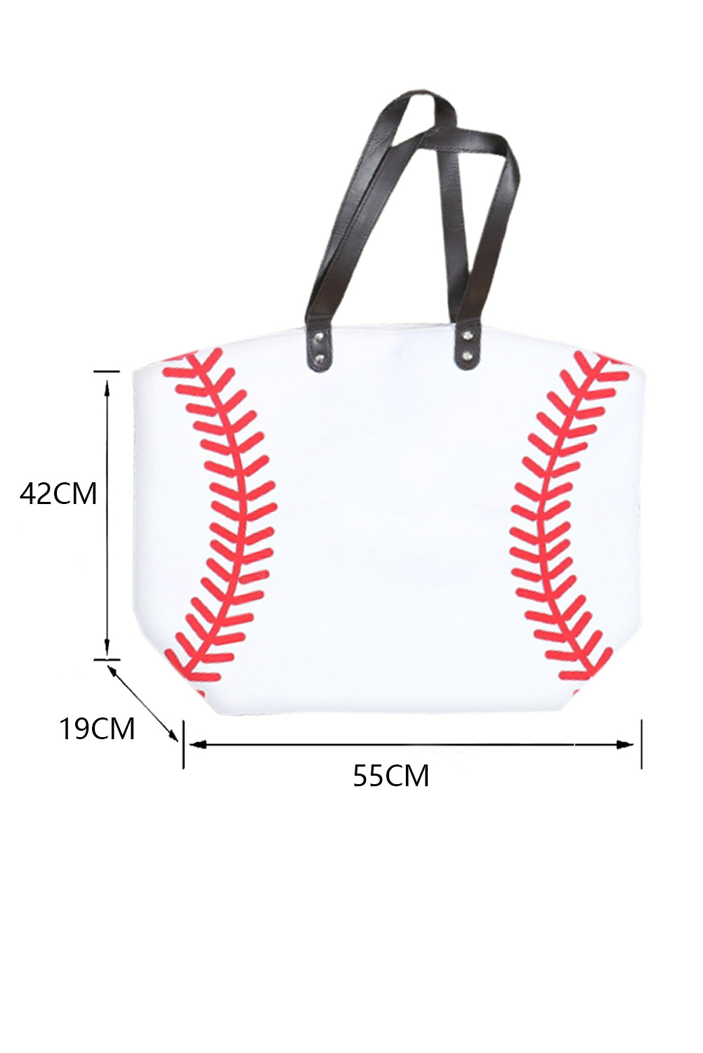 Große Tragetasche aus Segeltuch mit Baseball-Muster