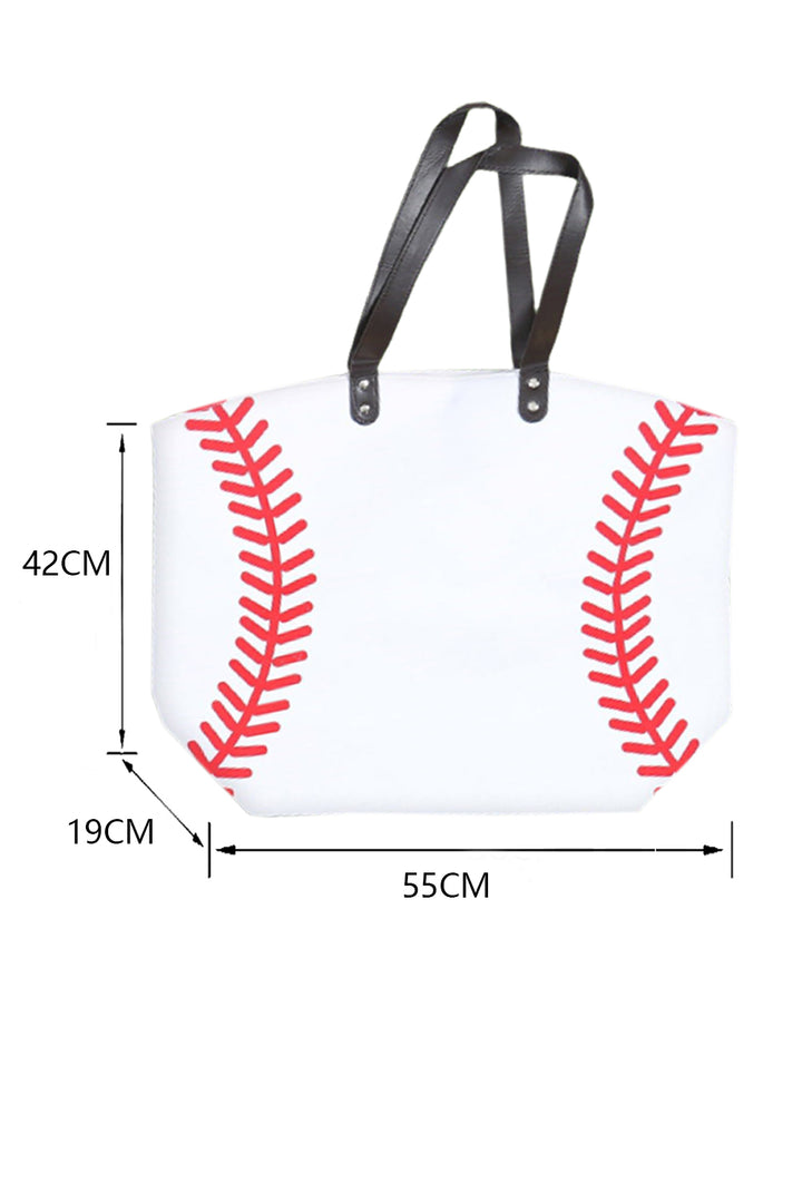 Große Tragetasche aus Segeltuch mit Baseball-Muster