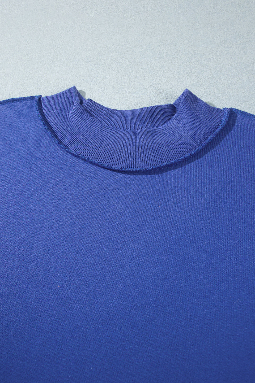 Dark Blue Exposed Seam Detail Reversible Double Wear Plus Size Sweatshirt