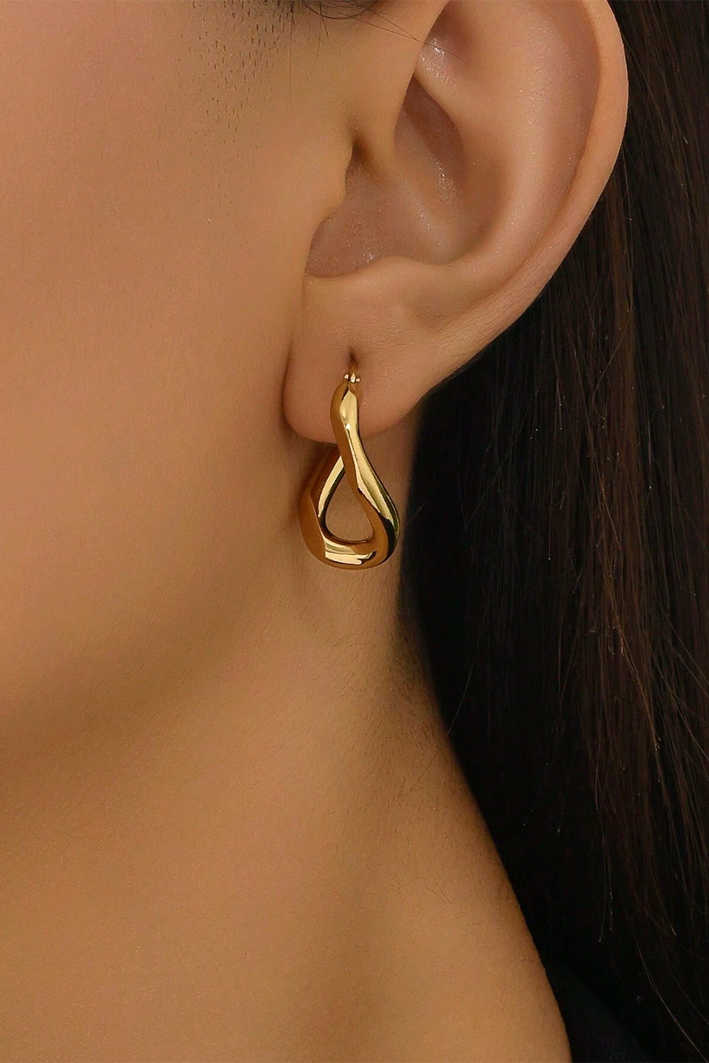 Boucles d'oreilles spirales 3D en acier inoxydable plaqué