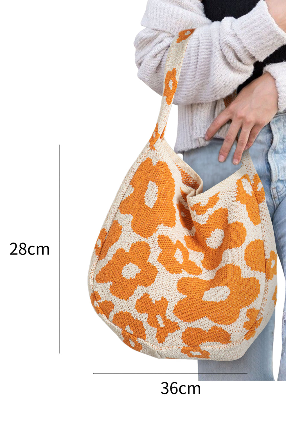 Flower Knitted Large Single Shoulder Bag