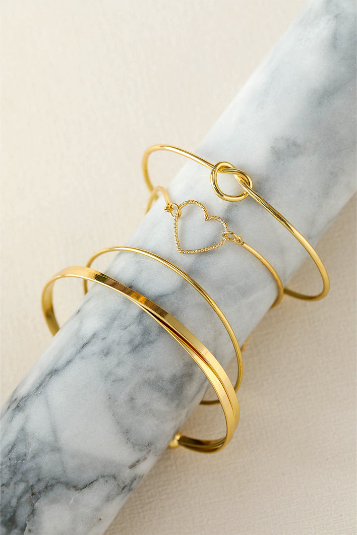 Love Geometric Cross Plated Bracelet 4-piece Set