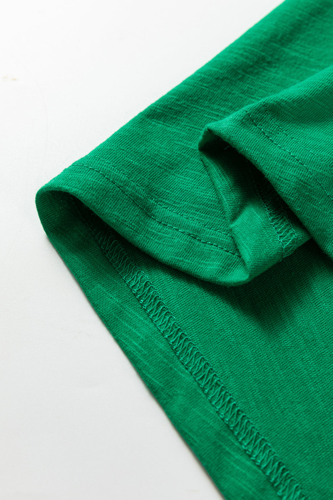 Mist Green Solid Color Button V Neck Long Sleeve Top