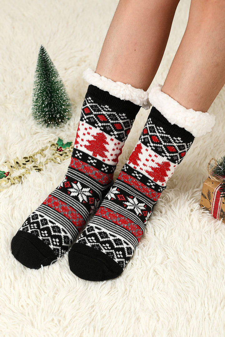 Thermosocken mit Weihnachtsbaummuster