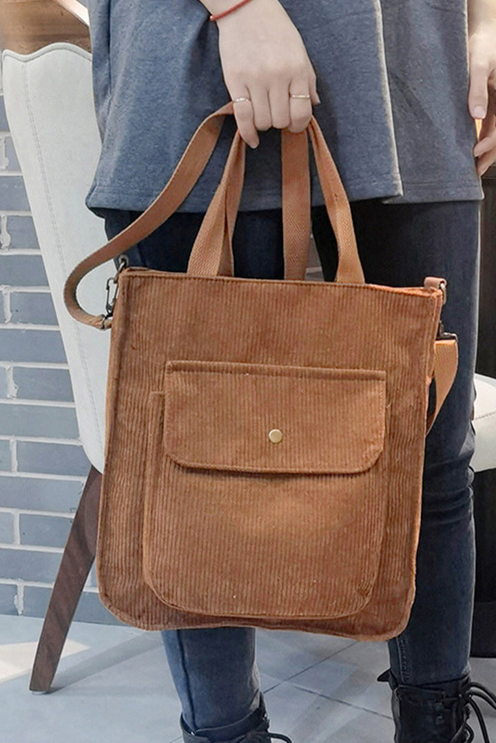Detachable Shoulder Strap Large Corduroy Bag