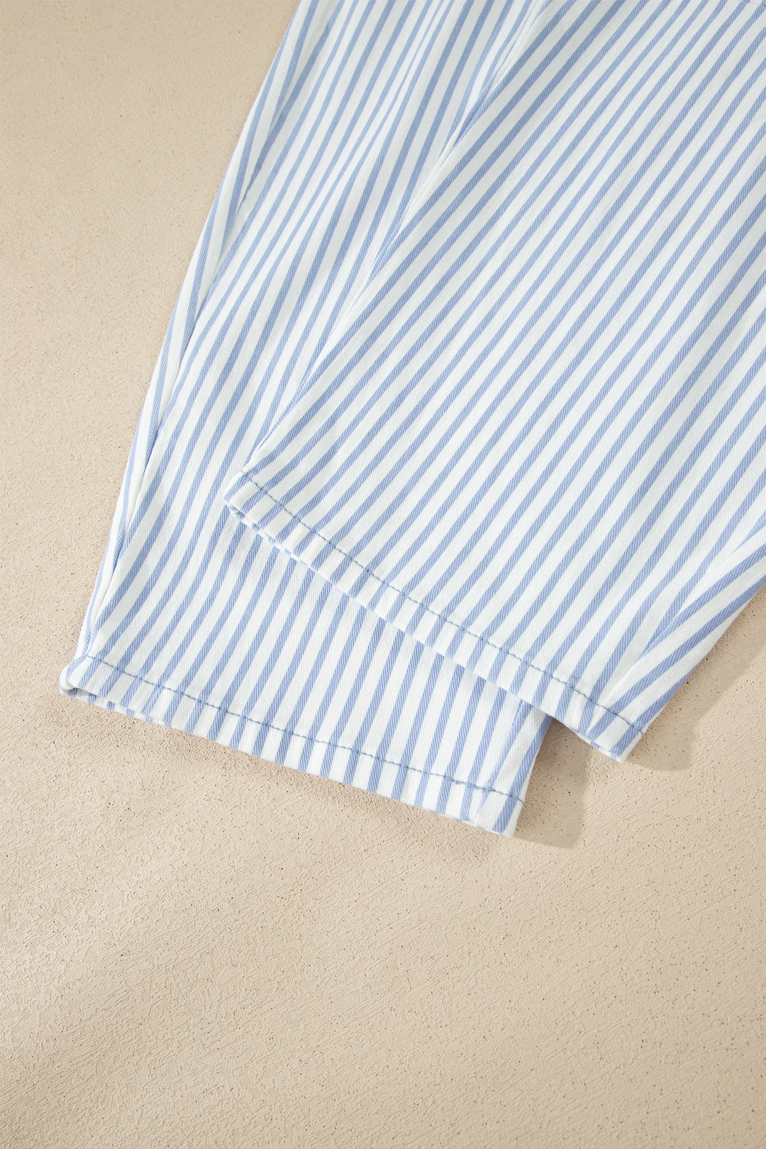 Sky Blue Stripe Casual Barrel Jeans