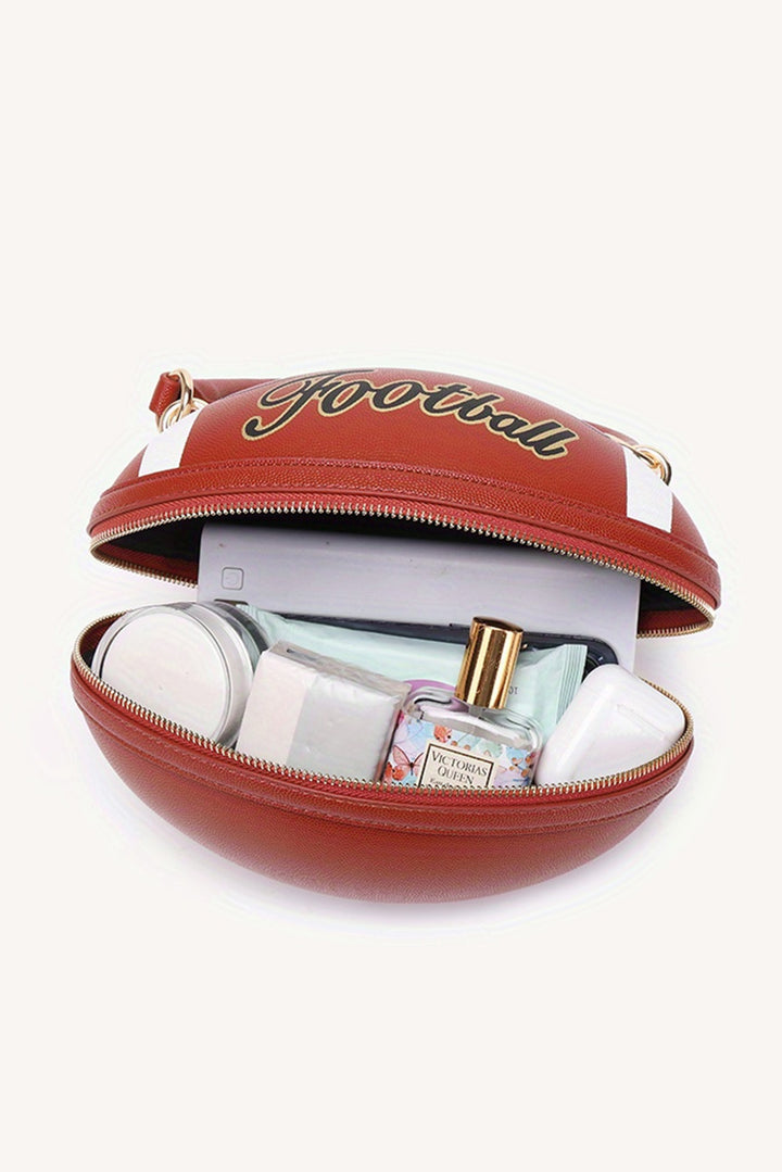 Faux Leather Football Spherical Hand Bag