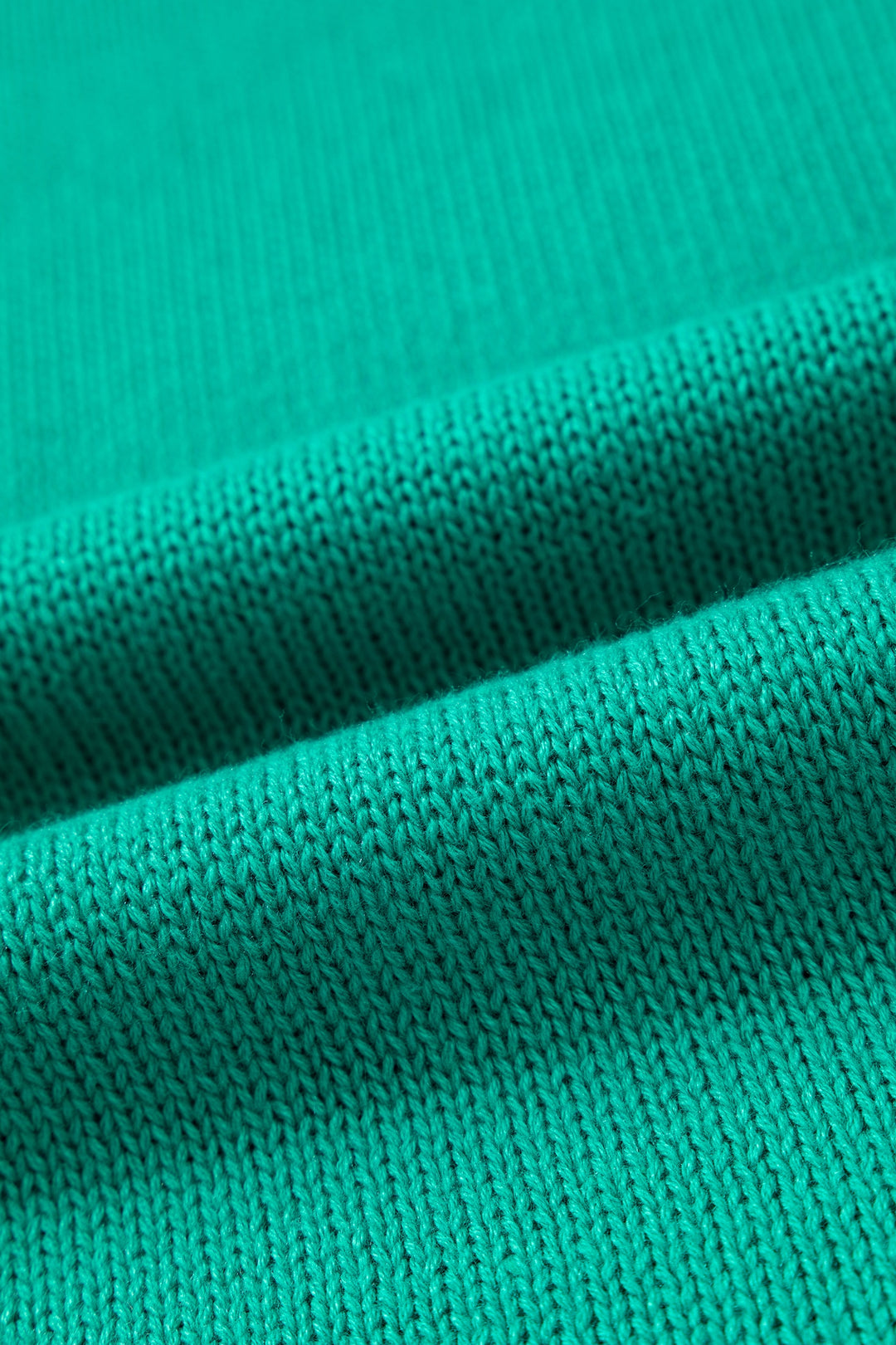 Bright Green Merry Print Ribbed Trim Round Neck Loose Fit Sweater