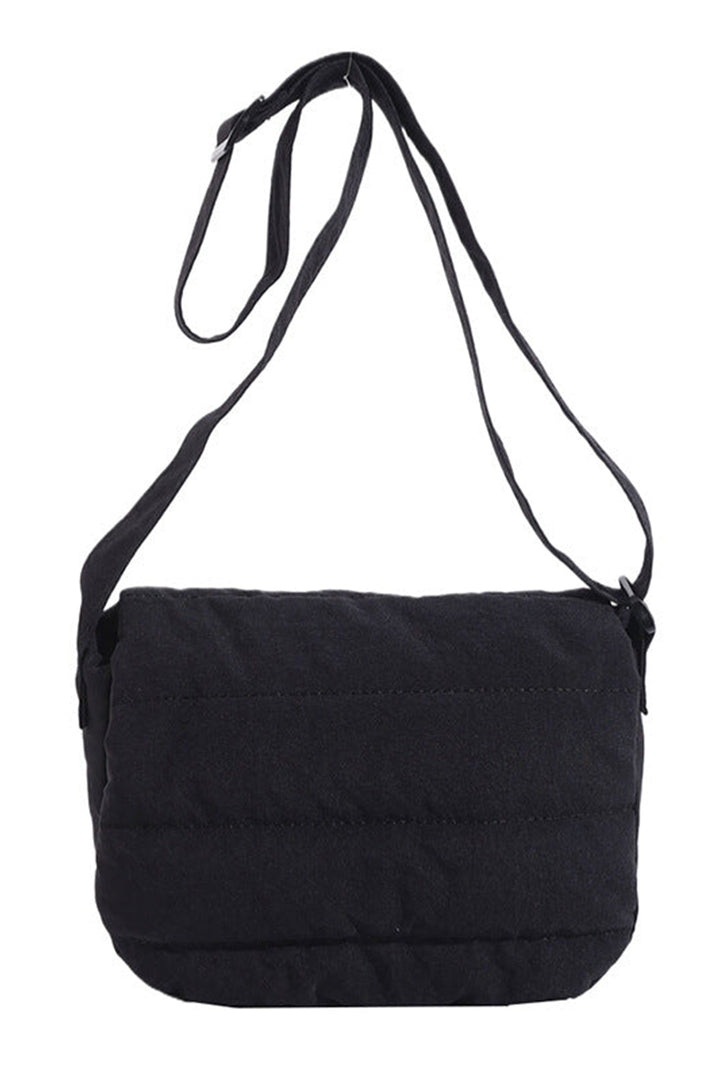 Solid Minimalist Foldover Puffer Crossbody Bag