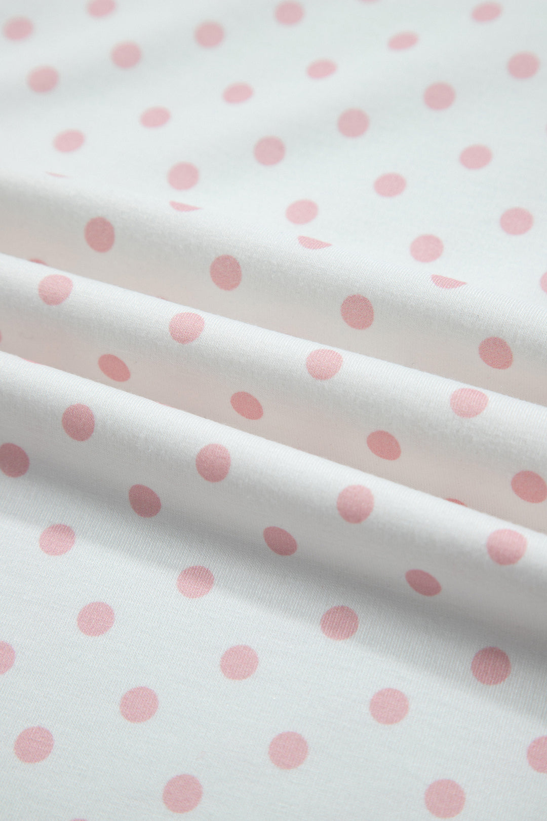 Pink Polka Dot Patchwork Colorblock Long Sleeve Casual Two Piece Pants Set