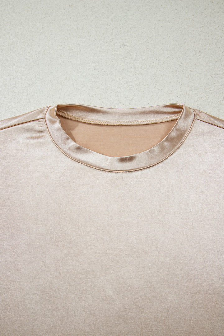 Round Neck Metallic Tank Top