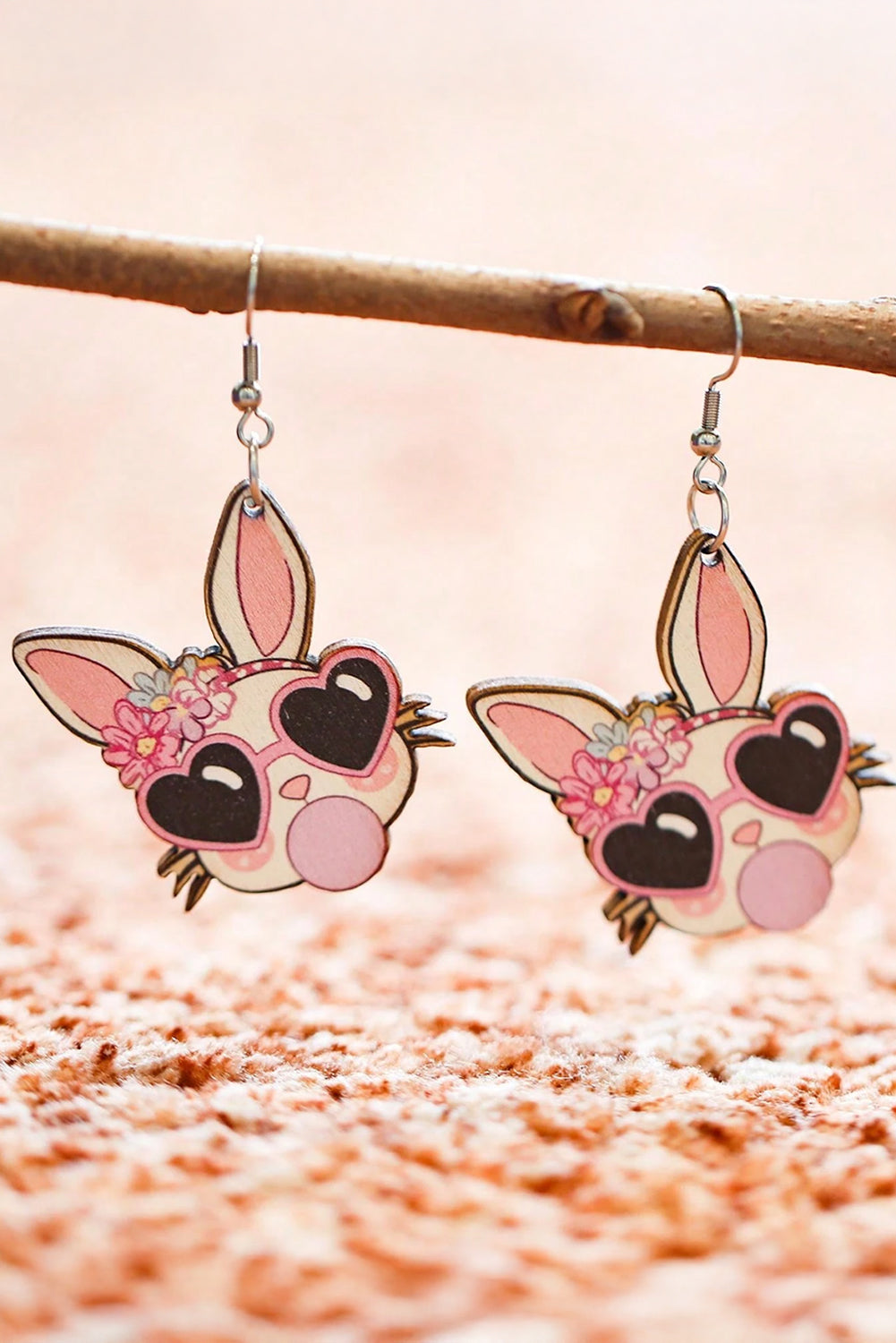 Boucles d'oreilles pendantes en forme de lapin de Pâques