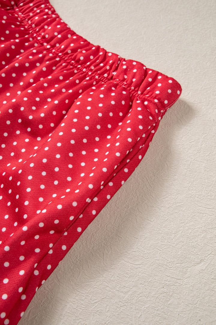 Red Polka Dot MERRY Holiday Long Sleeve Top and Shorts Set