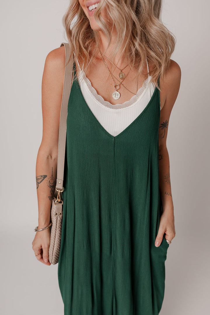 Spaghetti Straps Pocketed Slouchy Maxi Dress