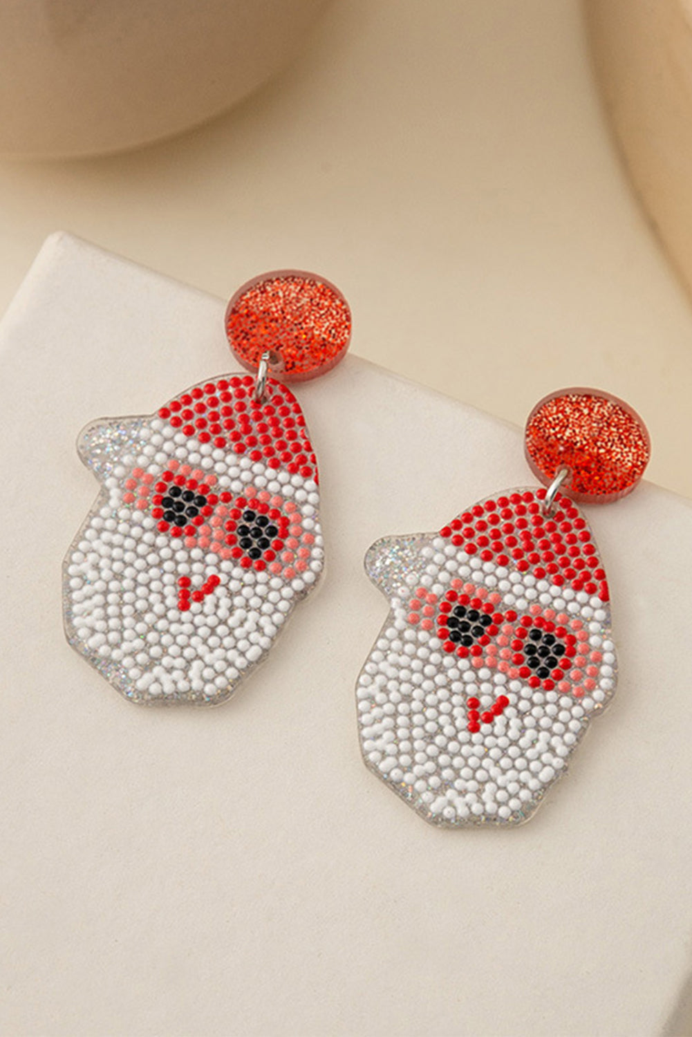 Boucles d'oreilles Père Noël en acrylique
