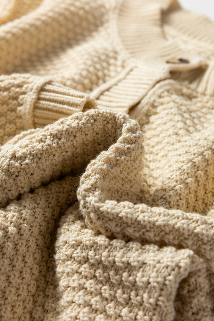 Button Front Cropped Cardigan Sweater