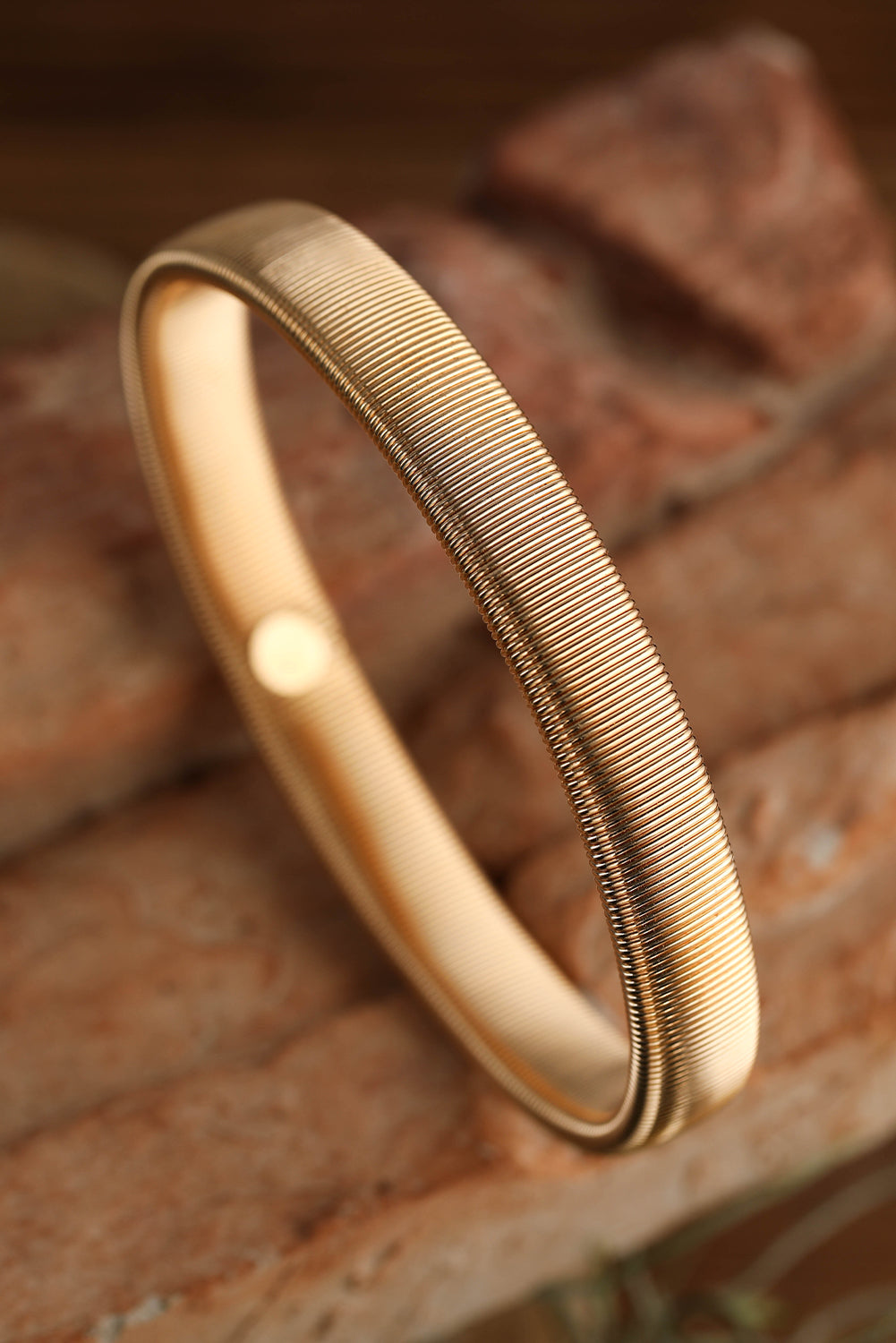 Stretchy Plated Metal Wide Bangle