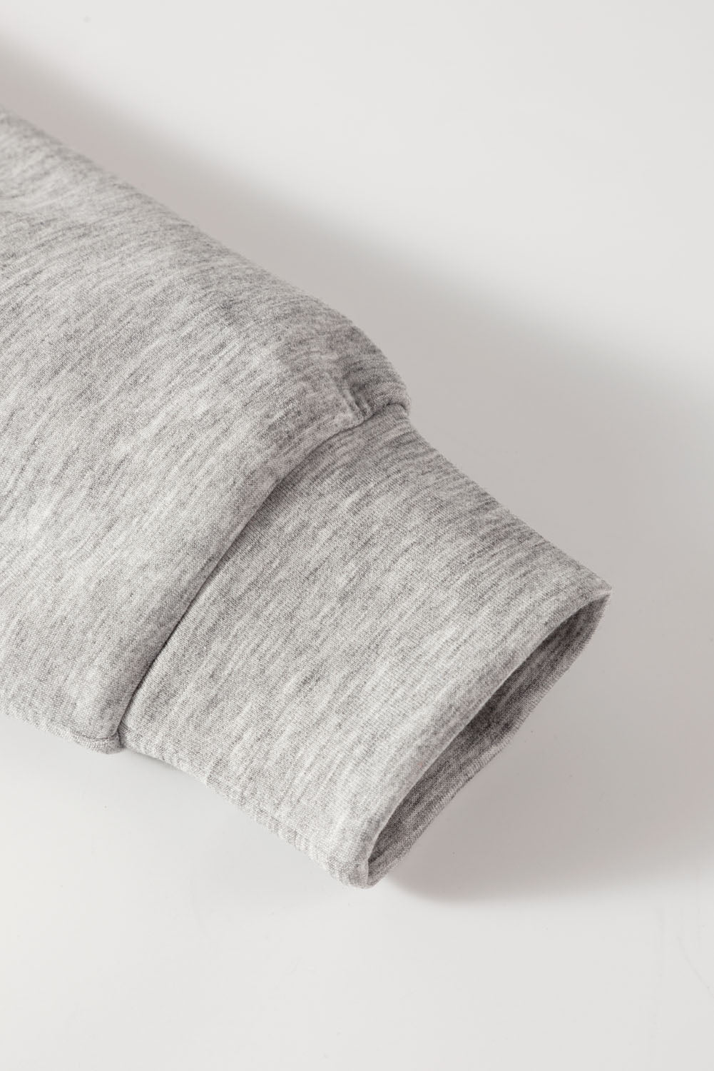 Light Grey Solid Zip Sailor Collar Pullover Athleisure Sweatpants 2pcs Set