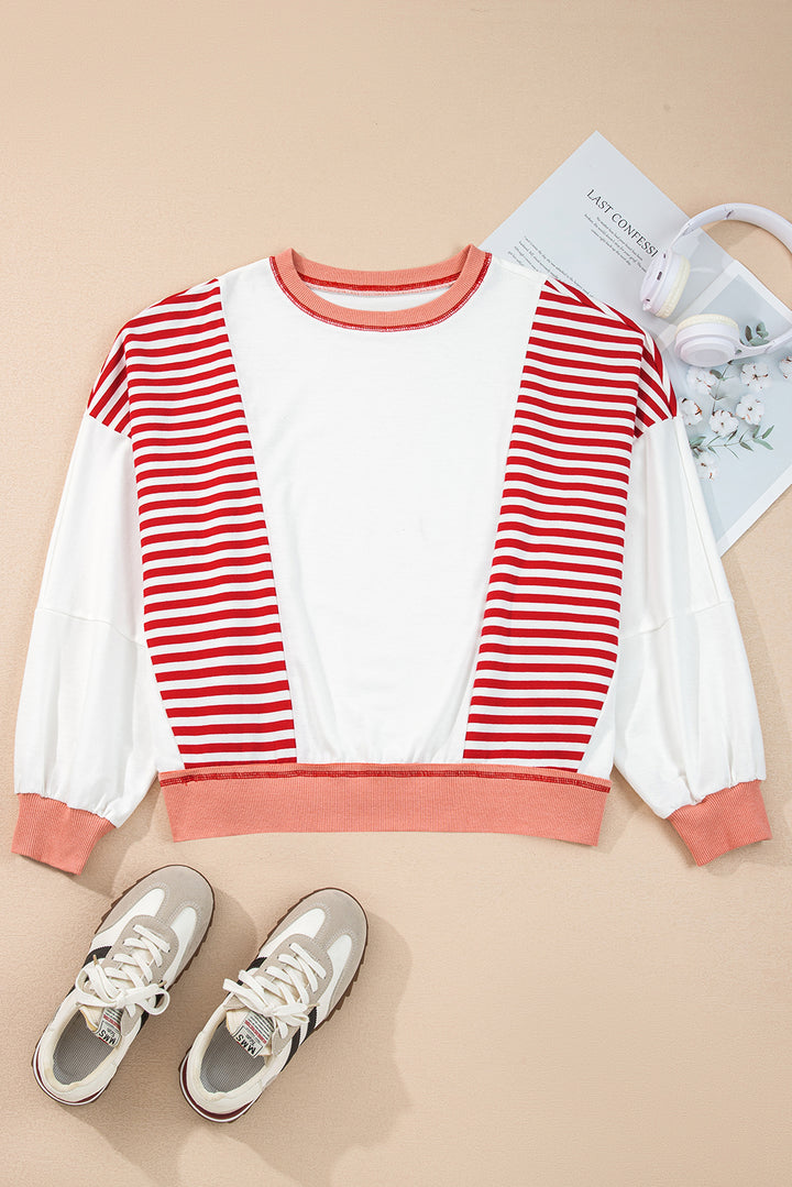Colorblock Patchwork Contrast Stitching Oversize Sweatshirt