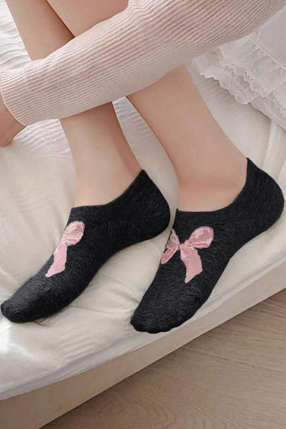 Bow Knot Soft No Show Socks