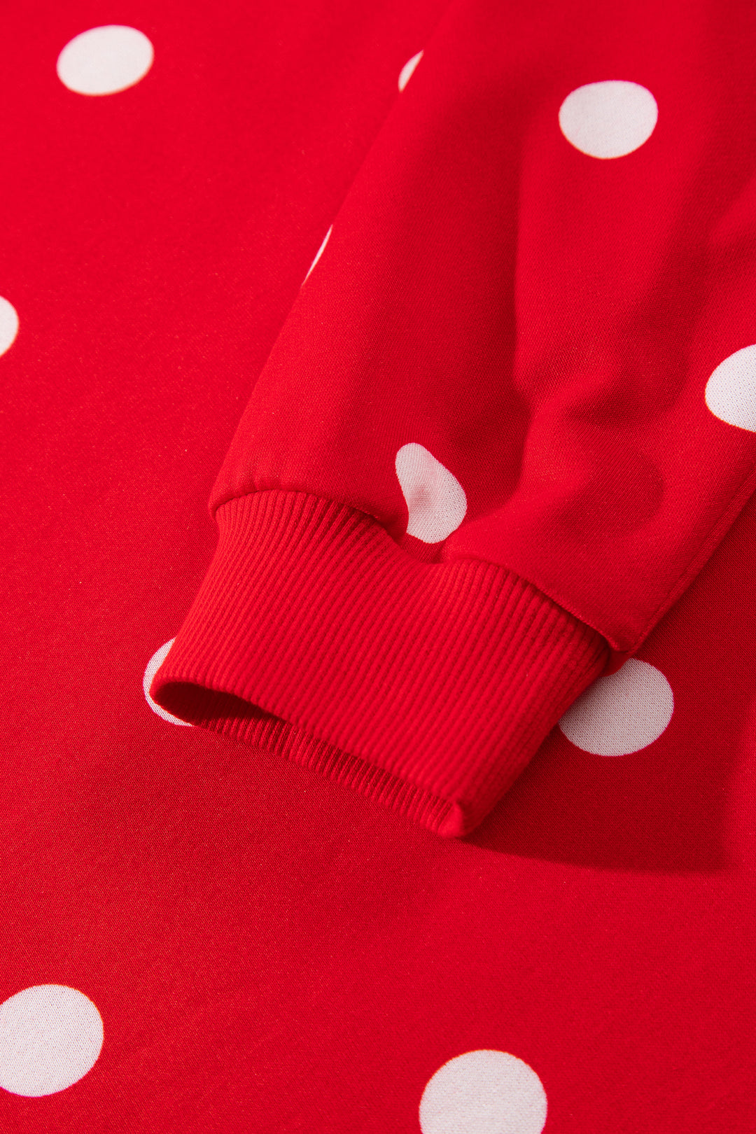 Red Polka Dot Raw Hem Relaxed Pullover Loose Skort Two Piece Set