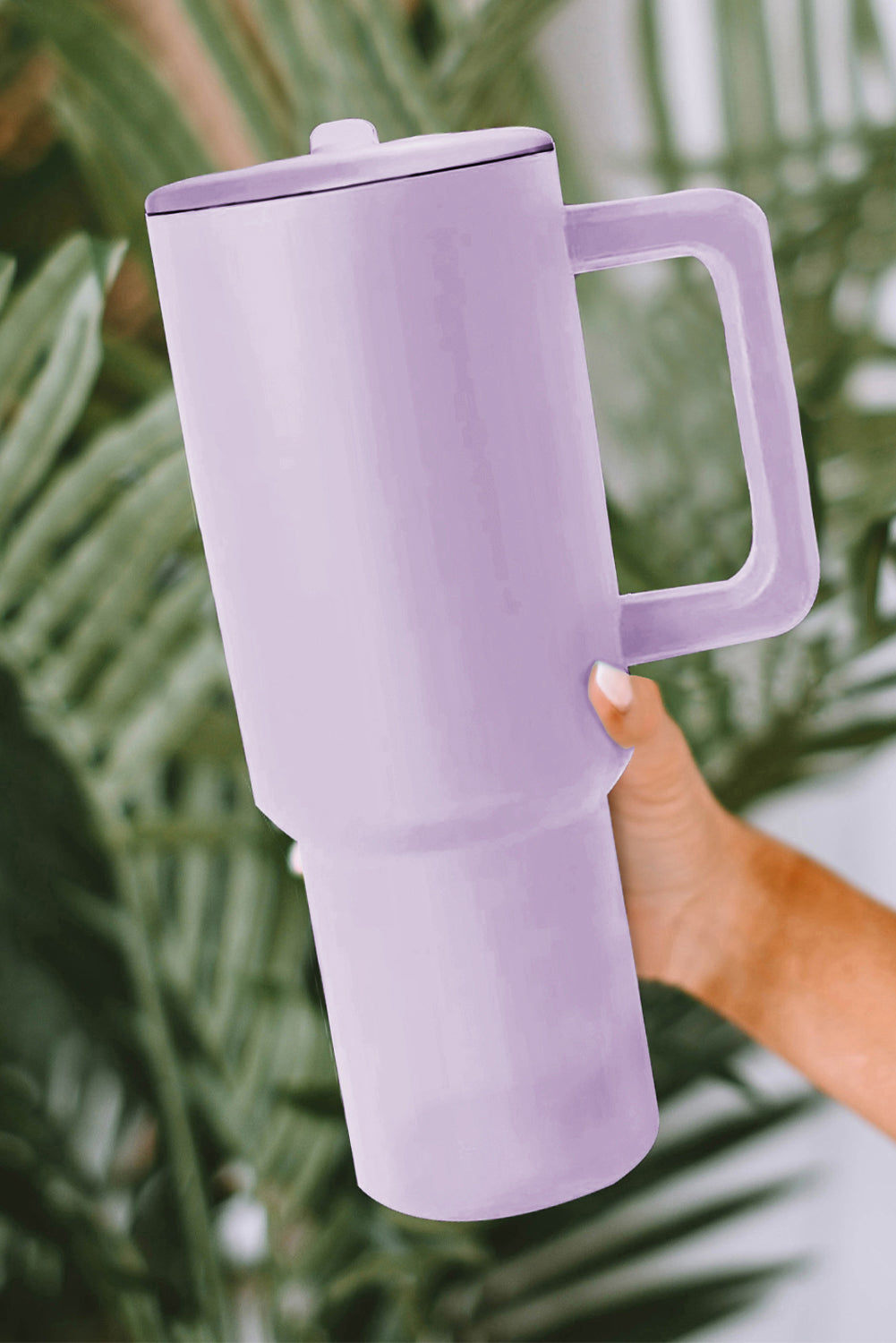 Grande tasse à vide avec poignée en acier inoxydable givré et paille 40 oz