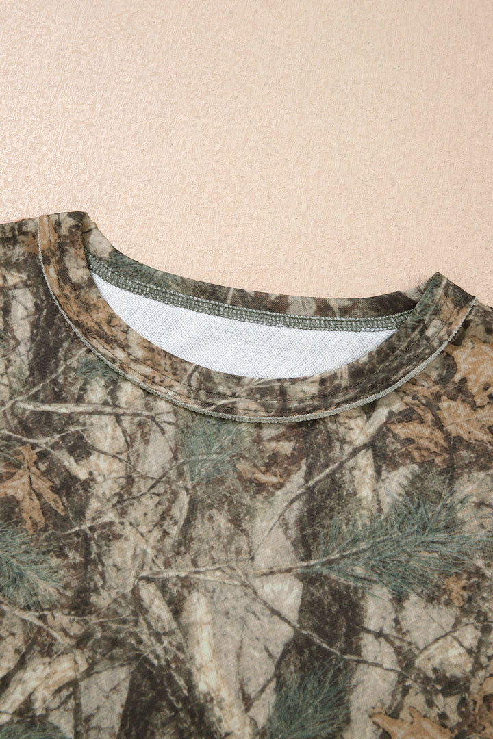 Green Abstract Print Long Sleeve Pant Set