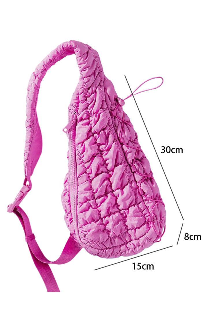 Marshmallow Quilted Drawstring Decor Sling Bag