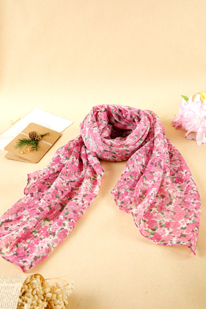 Leichter großer Schal mit Blumenmuster 
