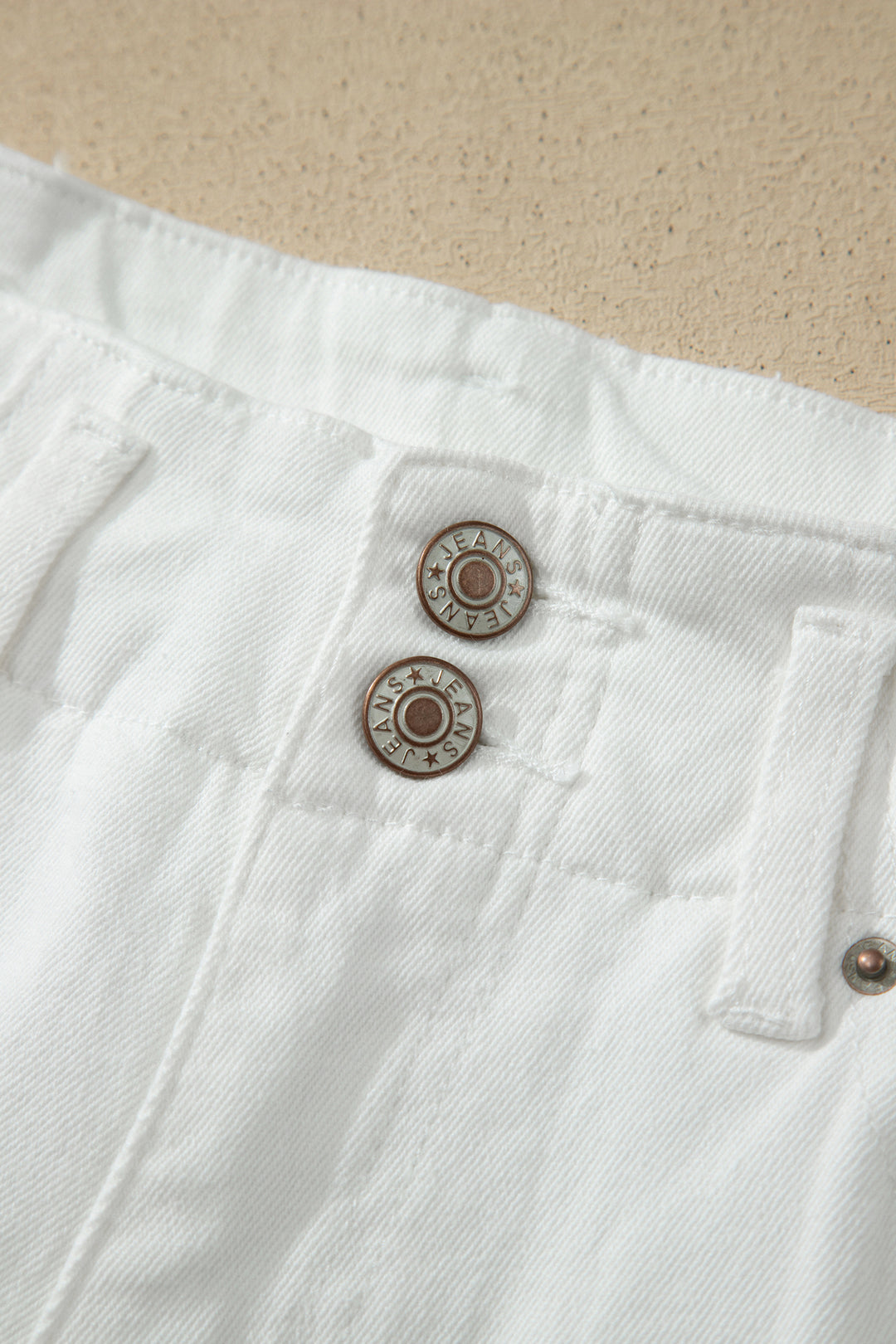 White 2-Button High Waist Wide Leg Jeans