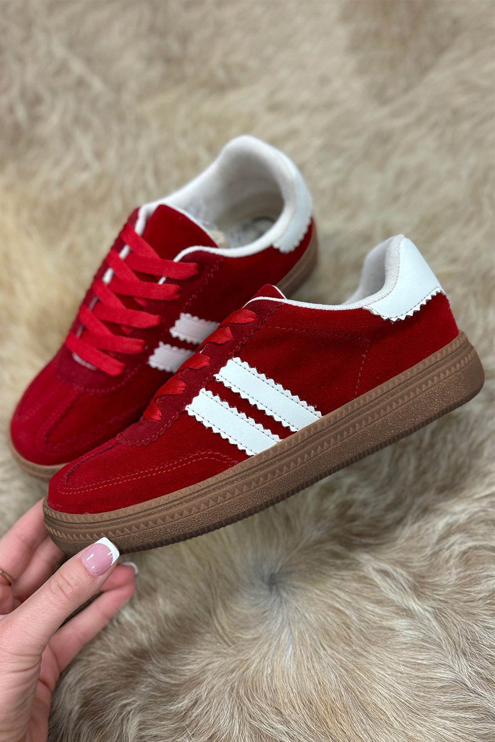 Vintage Striped Patchwork Lace-up Flat Shoes