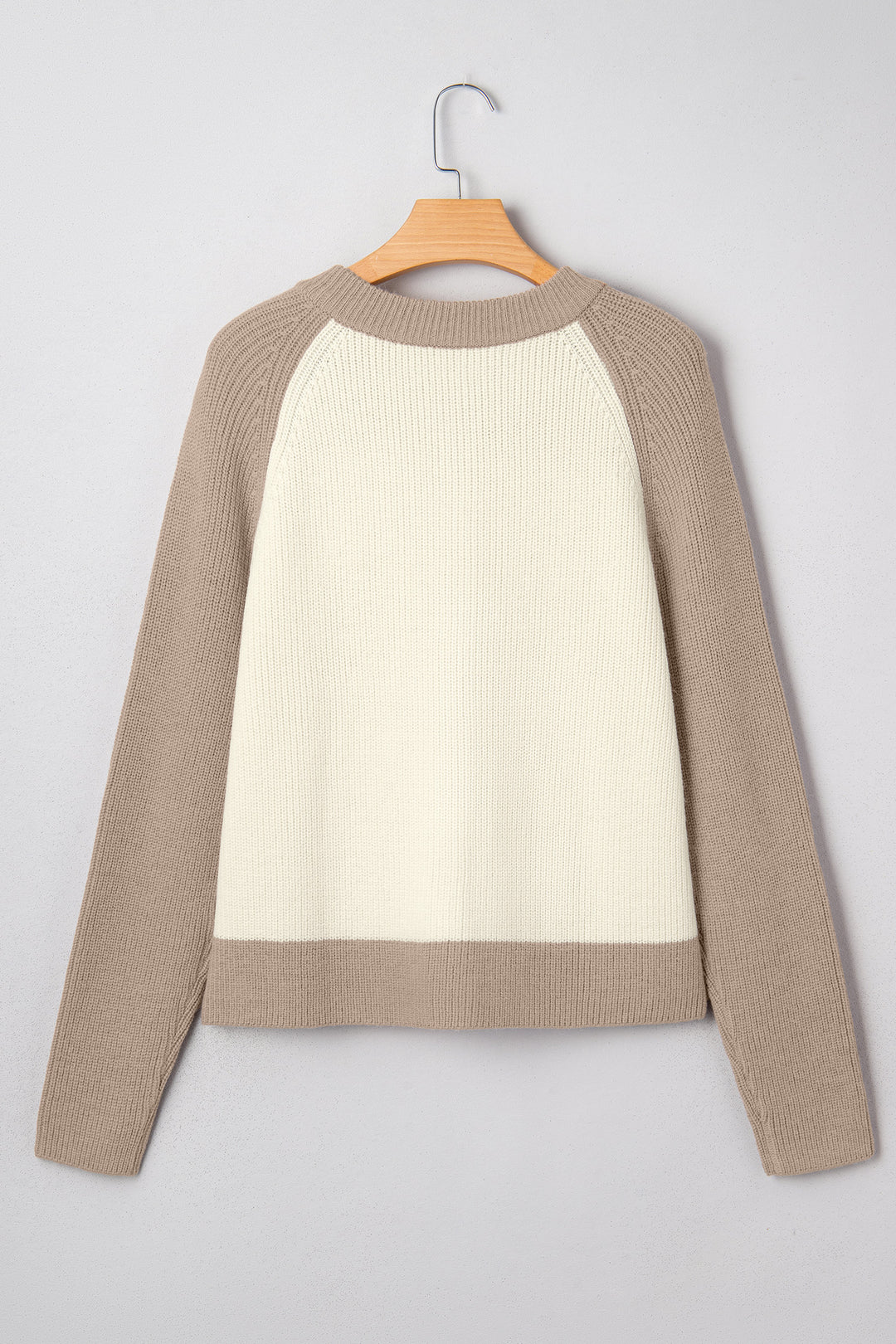 Color Block Ribbed Knit Button Down Sweater Cardigan