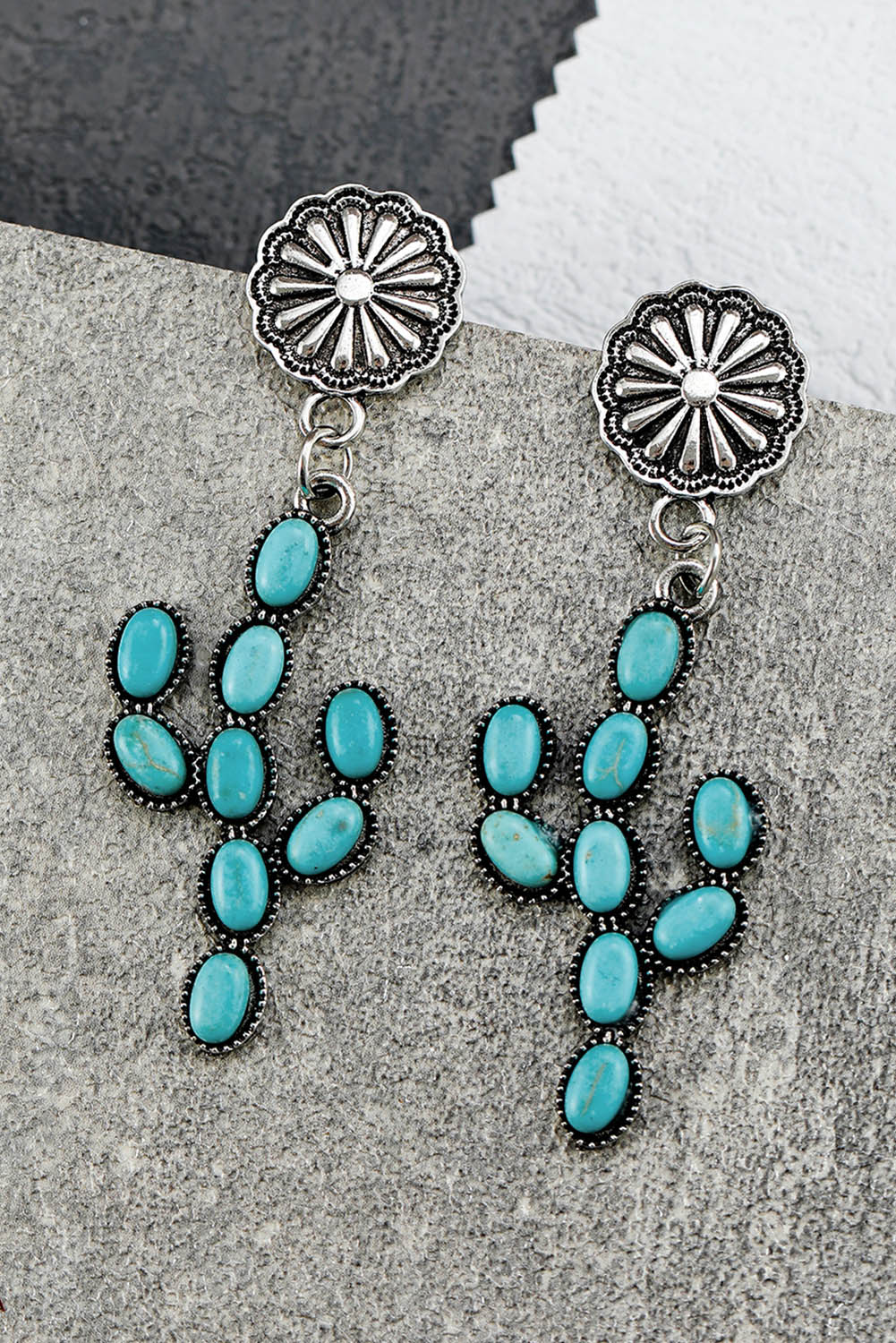 Boucle d'oreille Cactus Daisy Turquoise Western