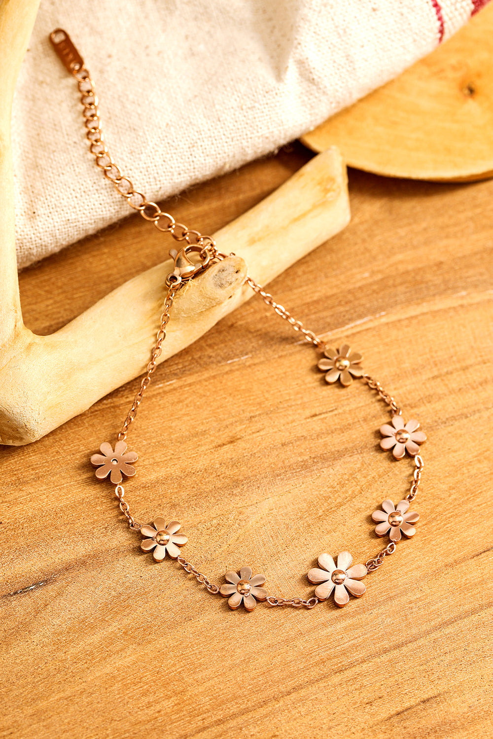 Daisy Plated Alloy Adjustable Bracelet