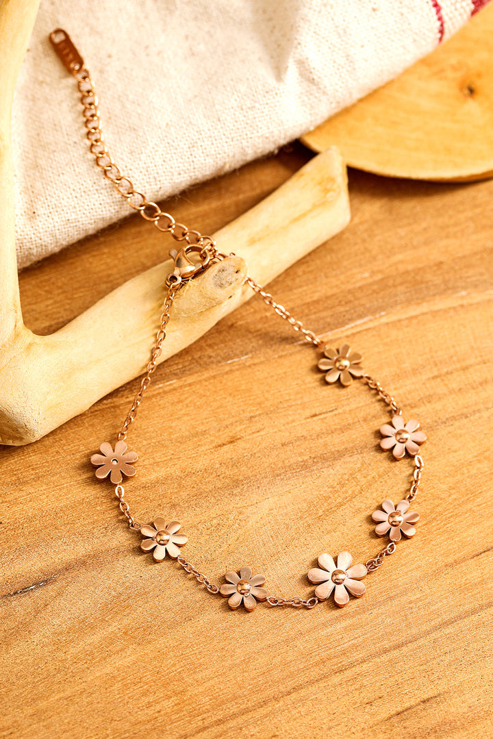 Daisy Plated Alloy Adjustable Bracelet