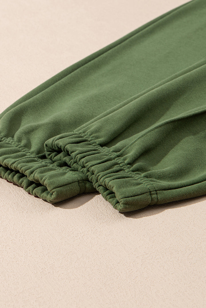 Vineyard Green Half Zip up Pullover Active Top and Joggers Set