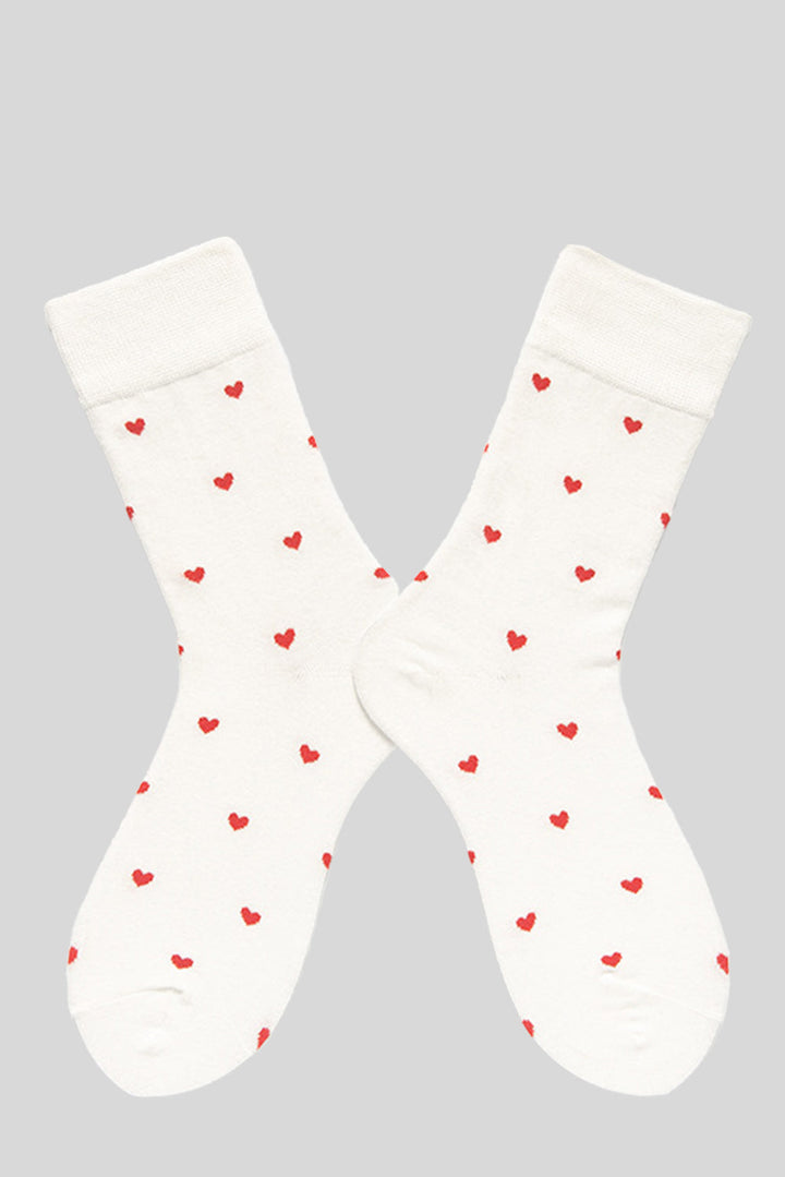 Crew-Socken mit Valentinstags-Herzmuster