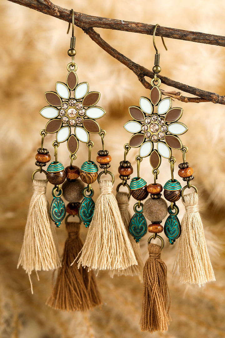 Boucles d'oreilles pendantes à pampilles occidentales