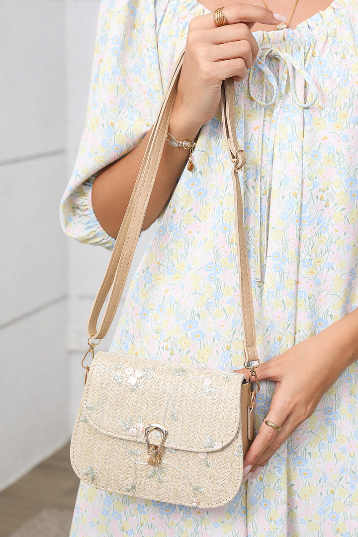Delicate Weave Detail One Shoulder Bag