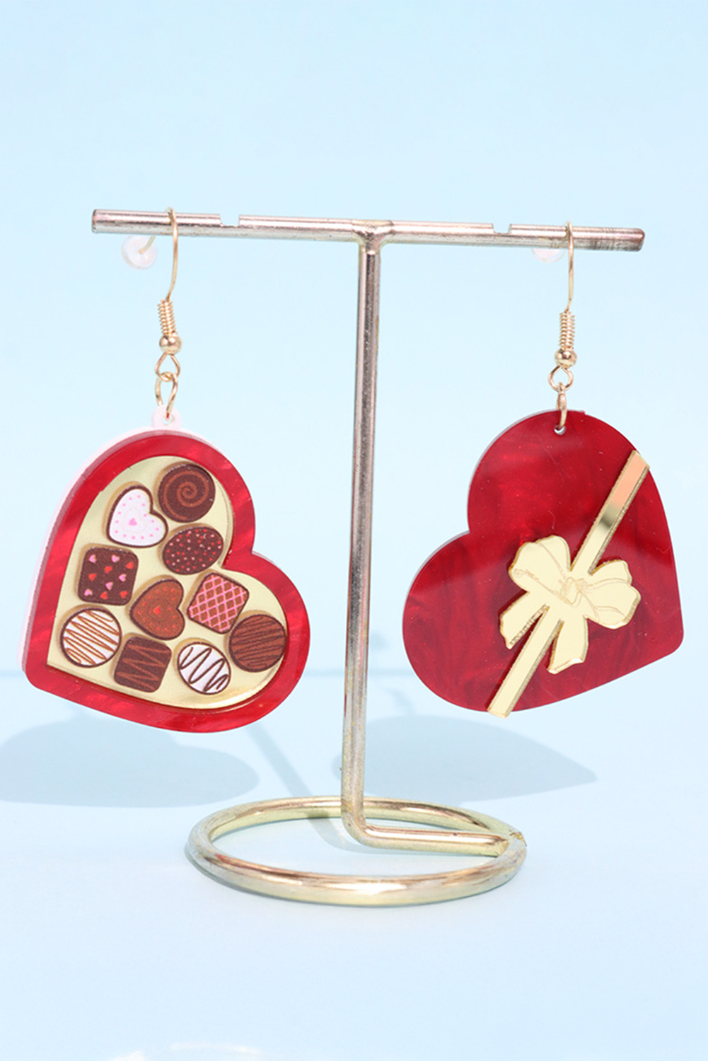 Box of Chocolate Heart Shape Dangle Earrings