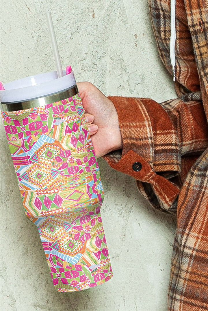 Geometric Print Stainless Steel Large Vacuum Cup 40oz