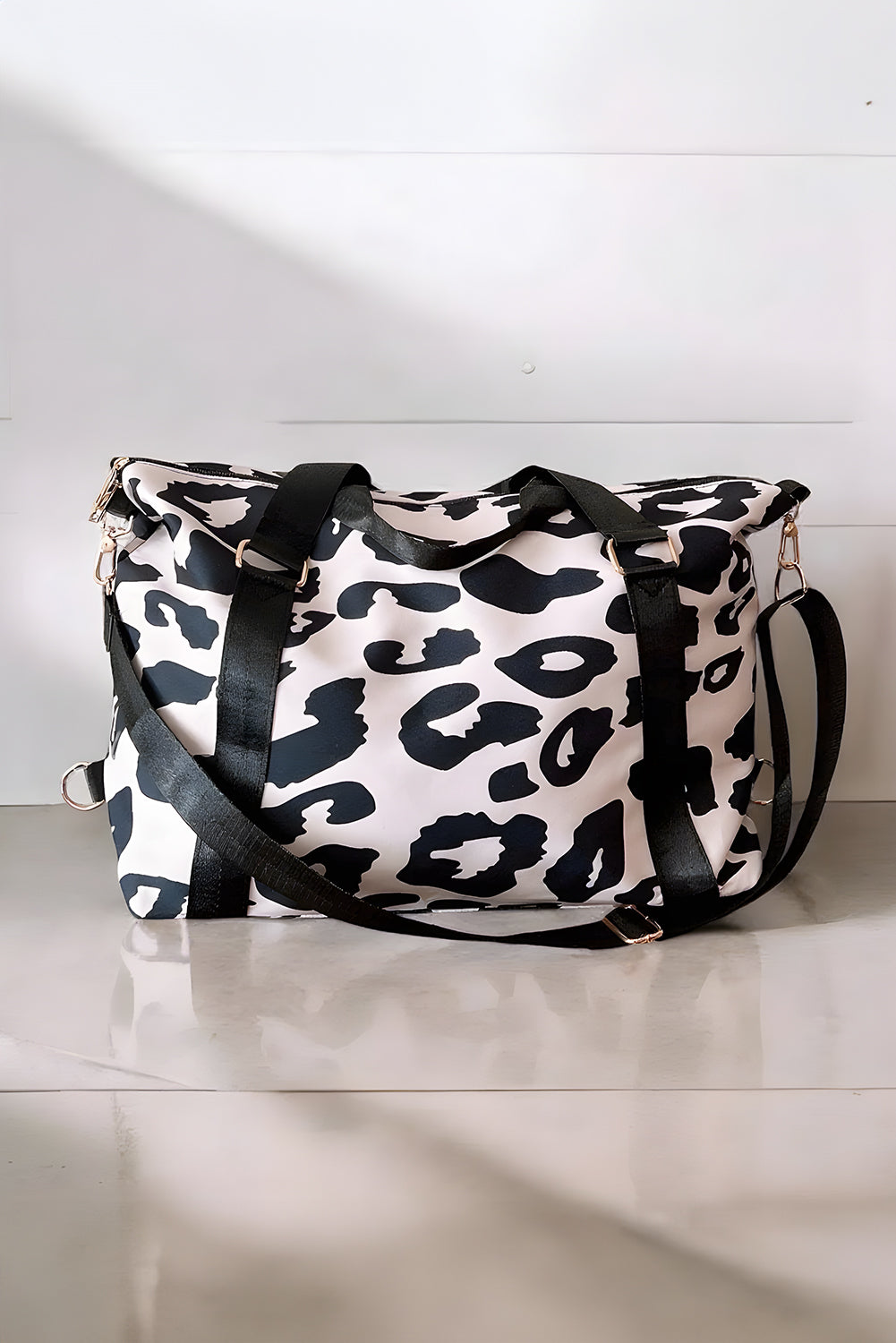 Grand sac de voyage à imprimé léopard
