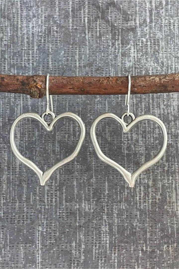 Boucles d'oreilles pendantes à crochet en forme de cœur